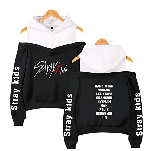Qaedtls SKZ Hoodie Off The Shoulder Sweater Hyunjin Jisung Minho Woojin Felix