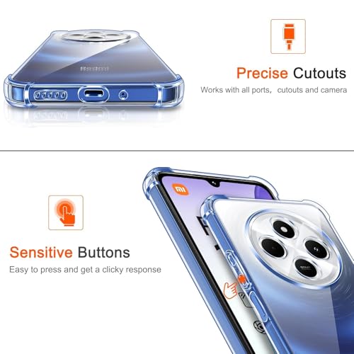 Image of Lustree Redmi 14C 5G / Redmi A4 /Poco M7 / Poco C75 Back Cover Case | Clear TPU Case with Four Corner Protection & Raised Guard |Protective Mobile Phone Cover for Redmi 14C 5G / Redmi A4 /Poco M7 / Poco C75