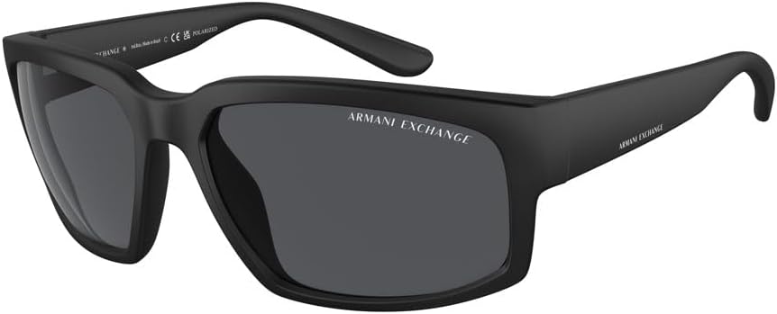 Armani Exchange AX4142SU 61MM Rectangle Sunglasses For Men +BUNDLE with ACCESSORY EYEWEAR KIT