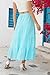Love Welove Fashion Women's Boho Maxi Skirt - 100% Cotton Embroidered Eyelet, Flowy Tiered A-Line, Elastic Waist, Summer Beach Long Skirt Aqua Blue