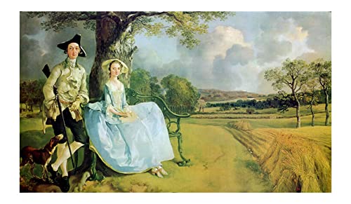 Impression d'art encadrée Mr and Mrs Andrews de Thomas Gainsborough, finition mate et grand format