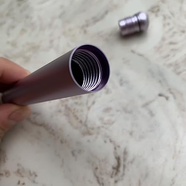 Brando Moon Small Purple Metal Tube Container - 4.5 inches