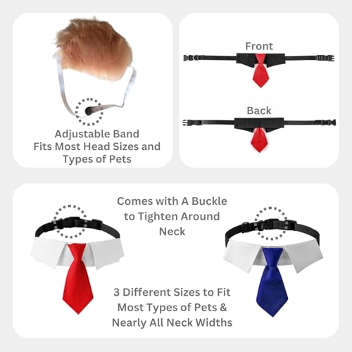 Peluca rubia para perro con corbata, disfraz cosplay miniatura 5