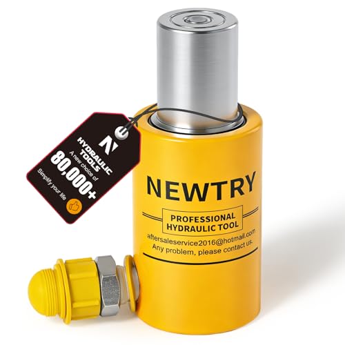 Image of NEWTRY 10 ton Hydraulic Ram Jack Cylinder Short Type 2 inch Stroke Porta Power Ram Industrial Lifting Jack Retract Automatically for Shipping Building Construction