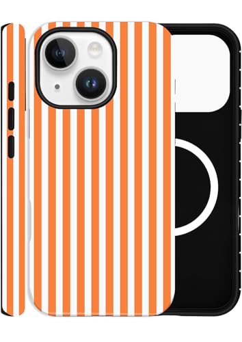 Coque iPhone 14 Plus MagSafe orange cosmique rigide et hybride