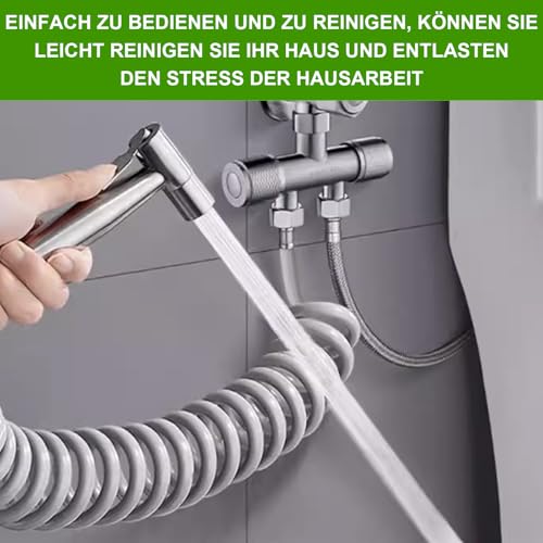 Bidet Handbrause Edelstahl Sprühkopf WC Duschkopf Toilette Shattaf für Dusche Badezimmer Hygiene Toilettenpapier Windelreinigung (nur Sprühkopf) (Silber)