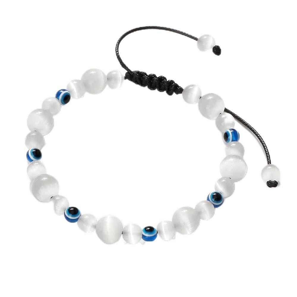 Pulseras de Feng Shui ajustables con ojo de tigre natural para la buena suerte 2