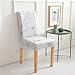 Chickwin Stuhlhussen Elastischer Abnehmbare Waschbar Stuhlbezug Stretch Sitz Stuhl, Modern Universal 1/4/6 Stück Stuhlhussen Für Hochzeit, Hotel, Party, Bankett (6 er Set,Marmor weiß)