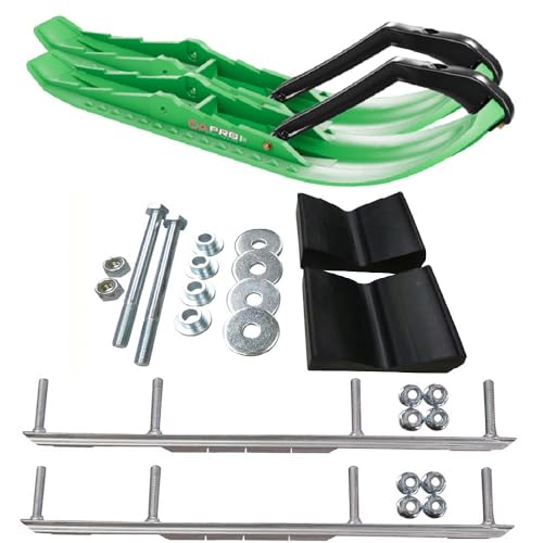 C&A Pro Green TMX Snowmobile Skis w/ 9