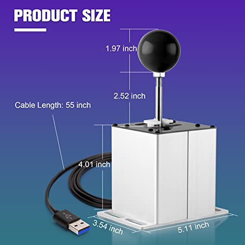 Image of USB Simulator Shifter for ATS ETS Dust WRC Sim Racing Games H Sequential Shifter for Logitech G29 G27 G25 G920 Thrustmaster T300RS /GT Steering Wheel PC Windows 6+R Sequential Gearshift Knob