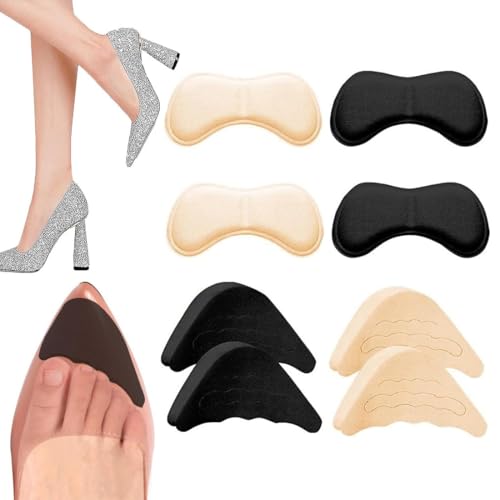 ZUWIJEQ Plantillas Rellenos de Zapatos Unisex para Hacer Zapato Grande Calce Inserciones de Zapatos Ajustables Agarre de Talón Almohadillas Adhesivas Reutilizables de Pies, 4 Pares