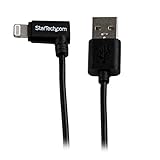StarTech.com 1m 3ft Angled Black Apple 8-pin Lightning to USB Cable for iPhone iPod iPad - Angled Lightning Cable - Charge & Sync - 1 m (USBLT1MBR)