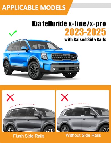 Image of KINGGERI 300lbs Lockable Roof Rack Cross Bars Compatible with Kia Telluride X-PRO X-LINE 2023 2024 2025 with Raised Side Rails, Heavy Duty Aluminum Roof Rails Crossbars Luggage Accessories
