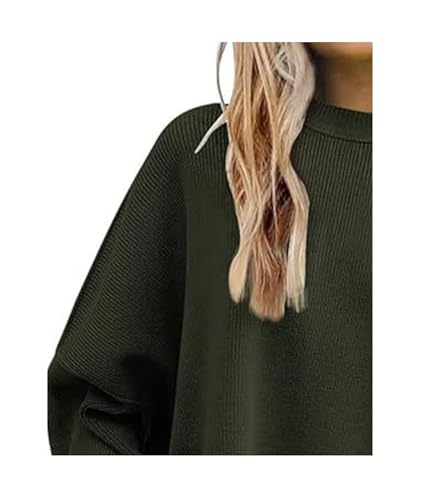 Image of SEMATOMALA Women's Oversized Plain Batwing Sweaters Fall Winter Crewneck Trendy Pullover Knit Jumper Tops