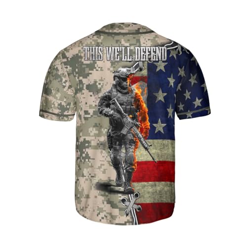 Camiseta de béisbol personalizada para veteranos para hombres, camiseta del ejército de EE. UU., camisetas para el Día de los Veteranos para papá, abuelo miniatura 4