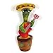 Jooheli Cactus che Balla, Cactus Peluche Dancing Giocattoli, Dancing Cactus Toy con 120 Canzoni, 30cm Dancing Cactus Peluche Giocattoli, Giocattoli Cactus Ballerini Shake per Bambino Precoce -Chitarra