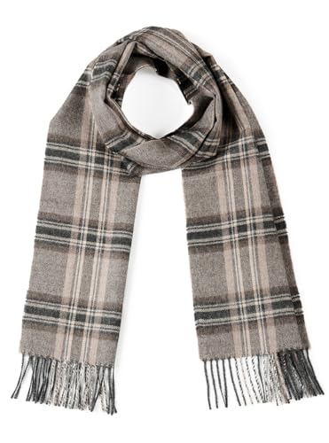 Tartan Plaid Flannel Scarf - 100% Baby Alpaca Wool - Unisex - Dye Free, All Natural, a stylish accessory or gift for any Man or Woman (Guinness)