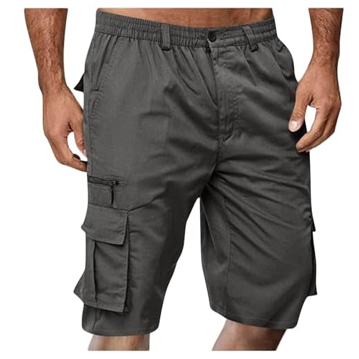 Shorts Et Bermudas Homme Taille Elastique Short Court avec Poches Casual LâChe Pantalon Court Baggy Bermuda Cargo Short De Travail Sport Jogging Slim Fit Militaire Pantalon Outdoor RandonnéE Shorts