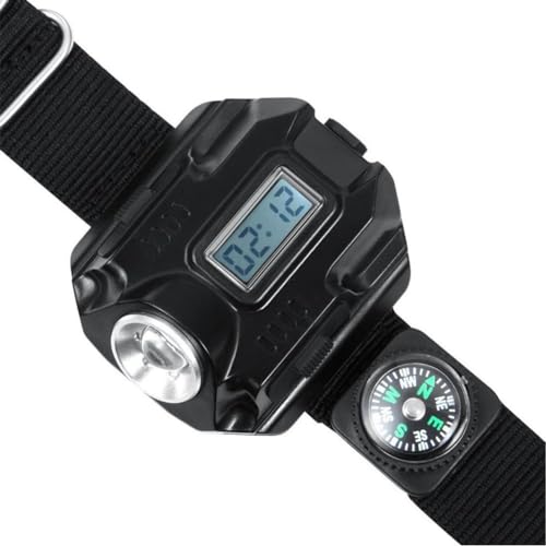 Linterna LED brújula táctica recargable deportiva de muñeca miniatura 6