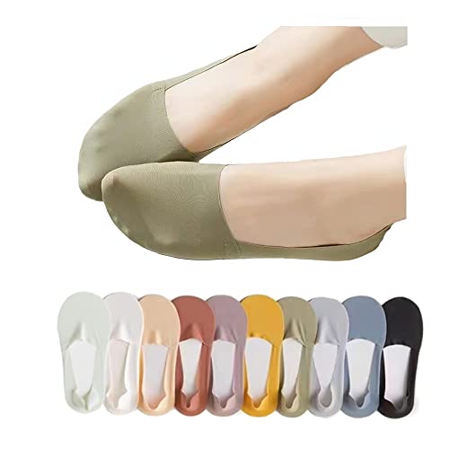 Forjmmp 10/20 Pairs No Show Socks For Women Non-Slip Low Cut Liner Socks Invisible Ice Silk Socks (10 Pairs) #TOP3