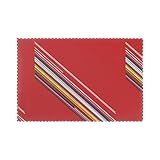 YYHWHJDE Lot de 6 sets de table imprimés avec des lignes de fond pures, un design imprimé sur un seul côté qui ajoute une touche d'élégance et de personnalité à votre table à manger, parfaits pour les hôtels, les familles et les banquets.