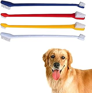 Pack of 4 Double Ended Dog & Cat Dental Oral Care Toothbrush Healthy Pet Grooming Tool Teeth Brush for Dogs Tooth Cleaner Care for Small to Large Dogs Cats