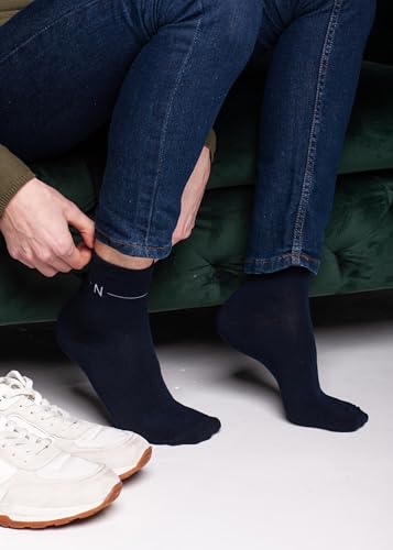NUDUS Bamboo Rayon Socks Mens Quarter Crew - 5 Pair Gift Box - Soft Moisture Wicking Socks Men - Mens Mid Crew Socks Size 10-13 - Lightweight Bamboo Rayon Mens Socks for Business Casual & Formal Wear - Thumbnail 7