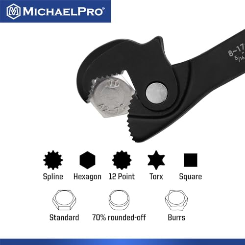 Image of MichaelPro Auto Size Adjusting Wrench 3 /16' to 11 /16 inch, inchMP001229 inch, inchBlack