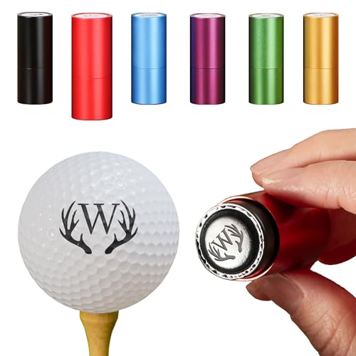 STAMTECH Custom Golf Ball Stamp - Personalized Golf Ball Stamp Markers with Monogram to Indentify Golf Balls, Add a Personal Touch to Your Golf Game(Red)