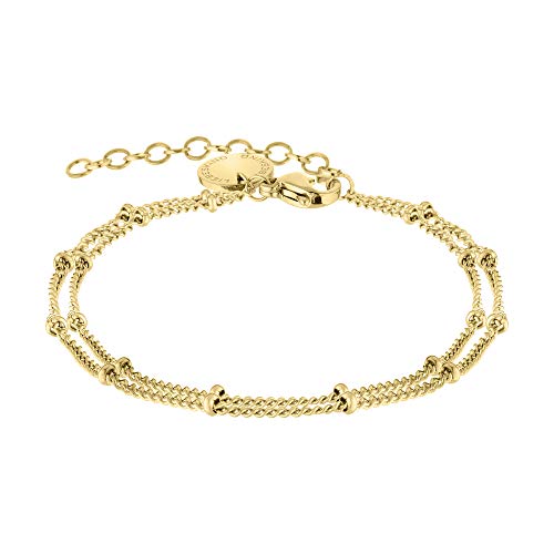 LIEBESKIND Berlin doppelreihiges Armband mit Logoanhänger aus Edelstahl IP...