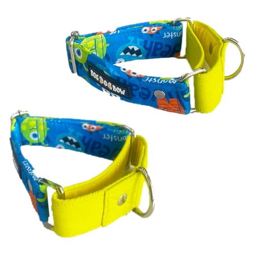 Image of Dog-O-Bow Monster Print Martingale Dog Collar, Durable, Comfortable & Adjustable Training Collar (XL)
