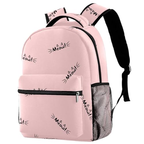 Sac de voyage décontracté chat rose avec bretelles confort pour ados