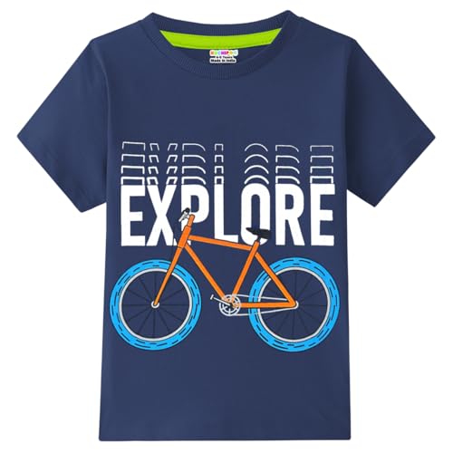 Image of Kuchipoo Boys Half Sleeves Regular Fit Cotton T-Shirt