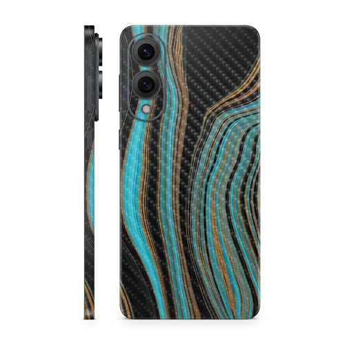 Carbon Fiber Phone Skin Compatible with Samsung Galaxy S25 Edge - Blue Canyon - Premium 3M Vinyl Protective Wrap Decal Cover - Easy to Apply | Crafted in The USA by MightySkins