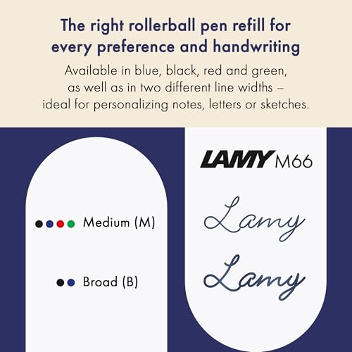 LAMY M66 3-pack metal rollerball refill with large capacity - Original replacement refill for all Lamy rollerball pens without cap - Document-proof - Medium line width in blue ink by LAMY - Image 3