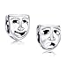 Produktbild Zwei Theatermasken (lachend und traurig) als Ketten- oder Armbandanhänger, 925er Sterlingsilber