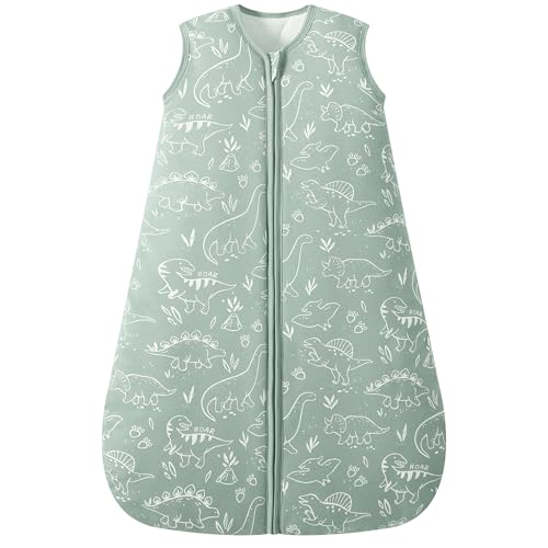 FIEMOL Gigoteuse 12-18 Mois Hiver, 2.5 TOG Coton Turbulette pour Naissance Garçons et Filles, Sac de Couchage Bebe pur Chambre de Bébé Dinosaure