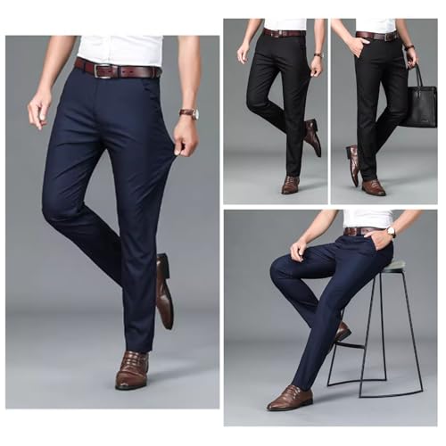 Silamone Timeless Stretch Pants,Lightweight Timelessflex - Men's High Stretch Straight Fit Pants2
