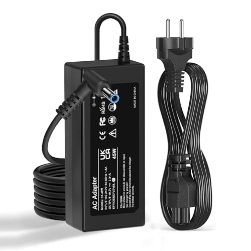 Cluvox Cargador 45W Portatil PC 19.5V 2.31A,Compatible Con HP Elitebook 840 850 250 255 G3 G4 Pavilion X360 Notebook 13-15 Serie Probook 430 440 450 Alimentación del Adaptador 19.5V 2.31A(4.5MMX3.0MM)