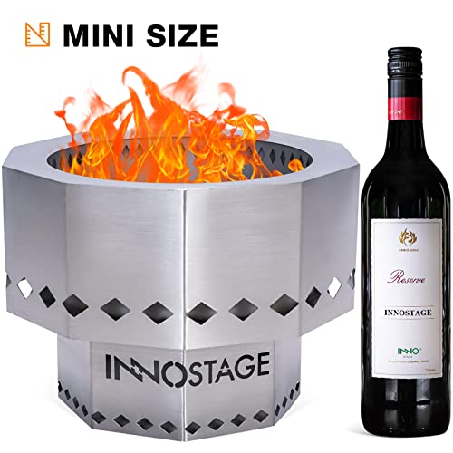 Patented Smokeless Fire Pit For Outdoor Wood Pellet Burning Spark With Portable Carrying Bag,Stainless Steel Firepit Grill Bowl Of Fireplace Stove For Picnic Camping Cooking On Beach - S #TOP4