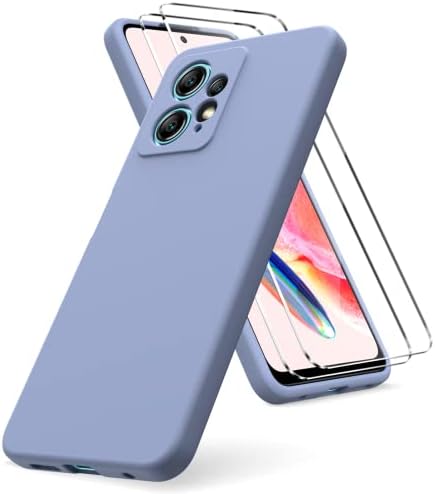 Vansdon Pokrowiec kompatybilny z Xiaomi Redmi Note 12 4G, 2 folia ochronna ze szkła hartowanego, guma silikonowa ciecz odporna na wstrząsy etui - czarny
