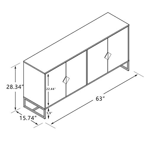 Rasoo Buffet Cabinet White 4 Doors Modern Kitchen Buffet Storage Sideboard Cabinet Credenza Cabinet Cupboard With Adjustable Shelves #TOP6