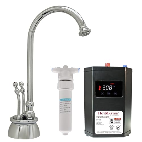 Image of Westbrass DT1F262-05 Docalorah 10 inch 2-Handle Hot and Cold Water Dispenser Faucet with Digital Tank and Filter, Polished Nickel