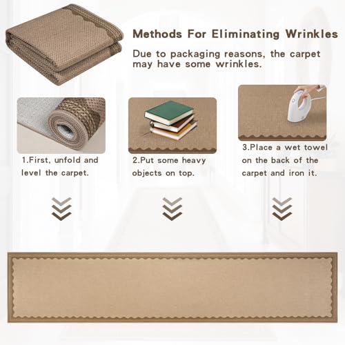 Alfombra de pasillo para cocina y dormitorio lavable de 65 cm 6