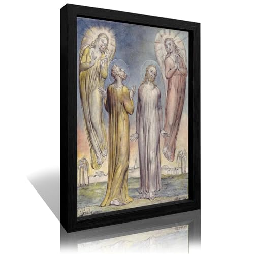 Andrew, Simon Peter Searching for Christ William Blake Poster Print for Teen Boys Room Wall Art Canvas Painting Print Frame Wood Black 12x16in