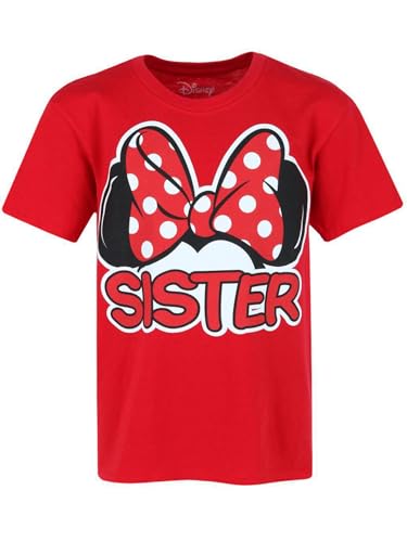 Jerry Leigh Disney Girl's Sister Minnie Mouse Family T-Shirt, Medium, Red Disney3