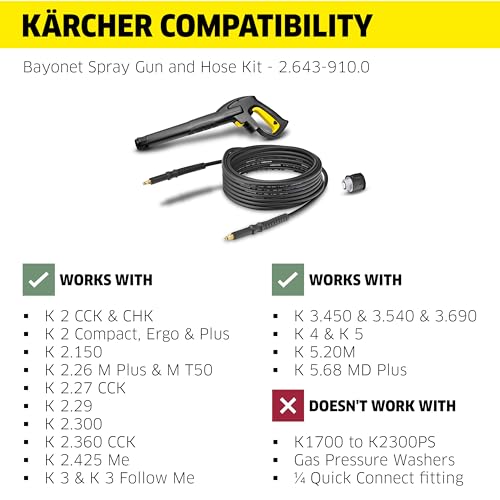 KäRcher Accessorio Per Idropulitrice - Kit Tubo (7,5 Mt) + Pistola Quick Connect - 5