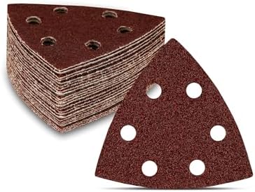 AUSTOR 50 Pezzi Carte Abrasivi Verata Per Ouse Triangoli Carta Vetrata Fogli Abrasivi Triangoli - Foto 4