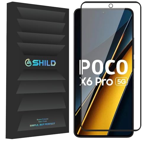 Image of SHILD Tempered Glass Screen Protector Compatible for X6 Pro 5G / Poco X6 5G / Poco F6 / Poco F5 / Poco X6 Neo - 6.67-Inch Display - Full Edge-to-Edge Coverage 9H Hardness, Easy Installation Kit