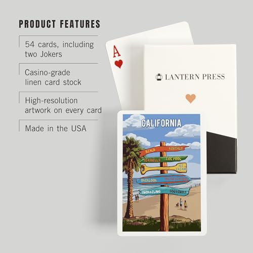 Baraja de poker Lantern Press California 52 cartas miniatura 3